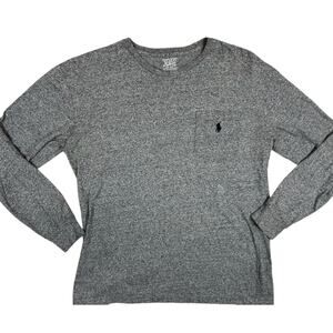 Polo Ralph Lauren Long Sleeve Shirt S Gray Heather Pocket Tee Crewneck Cotton